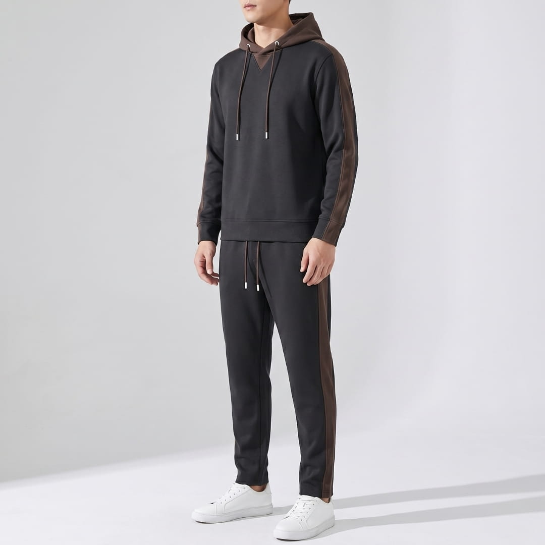 Empire Soft-Touch Two-Tone Cotton Tracksuit Set – Relaxed Street Activewear