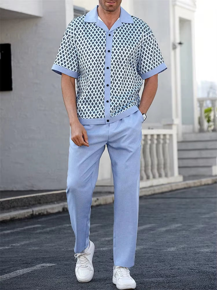Harry Lightweight Two Piece Set – Geometric Print Summer Outfit