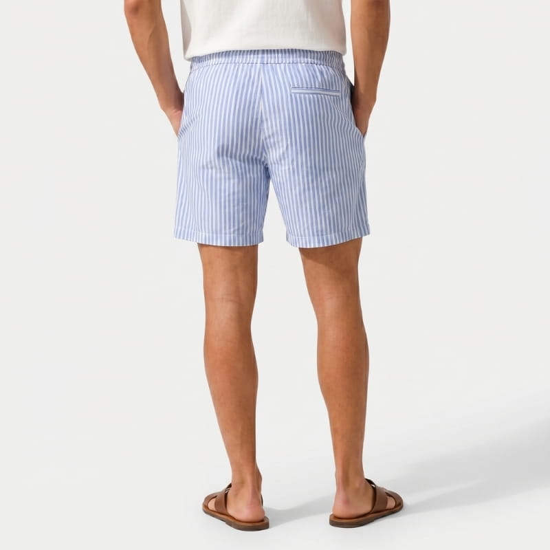 Aldo Cotton Striped Shorts – Drawstring Elastic Waist Relaxed Fit Casual Summer Bottoms