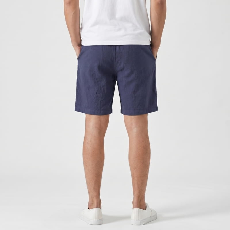 Bryce Linen Drawstring Shorts – Elastic Waist Side Pocket Relaxed Casual Summer Bottoms