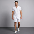 Dante Stretch Polo Shirt & Shorts Set – Zip-Neck Drawstring Matching Athletic Casual Outfit