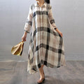 Briana Cotton Linen Shirt Midi Dress – Relaxed Fit Button Down Summer Tunic Dress