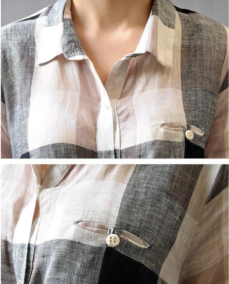 Briana Cotton Linen Shirt Midi Dress – Relaxed Fit Button Down Summer Tunic Dress
