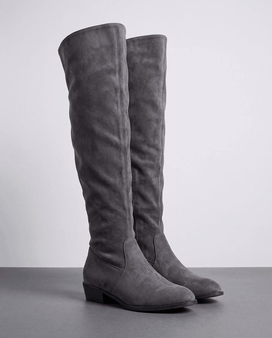 Over-the-Knee Slouch Boots – Suede, Pointed-Toe & Block Heel | Ilona